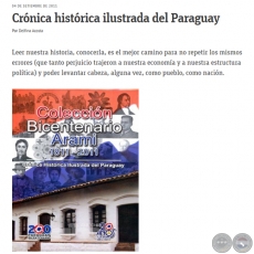 CRÓNICA HISTÓRICA ILUSTRADA DEL PARAGUAY - Por DELFINA ACOSTA - Domingo, 04 de Setiembre de 2011